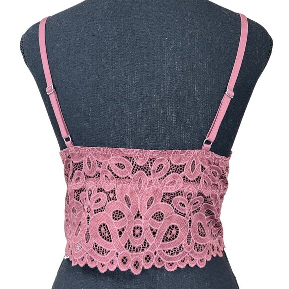 Gilly Hicks NWT Plum Lace Padded Adjustable Straps Long Line Bralette Bra Size L - Picture 4 of 13